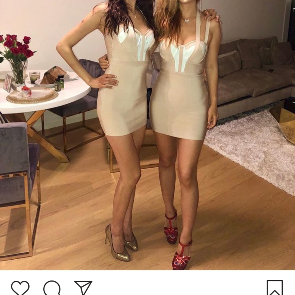 Bebe Halter Bandage Dress XS